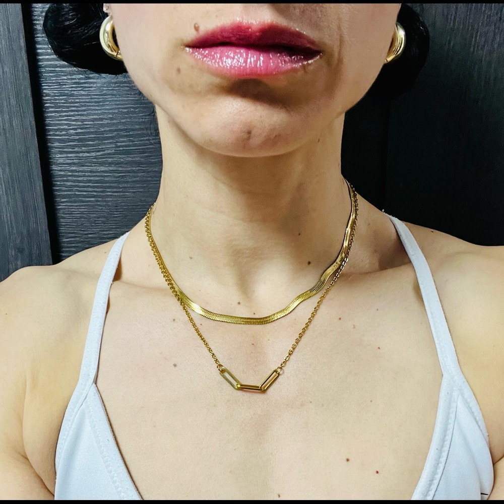 18” goldfill set of two necklaces